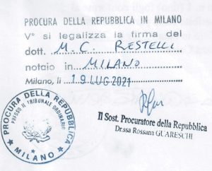 意大利原件和公证副本的海牙认证