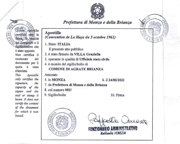 意大利证书教育资格的海牙认证