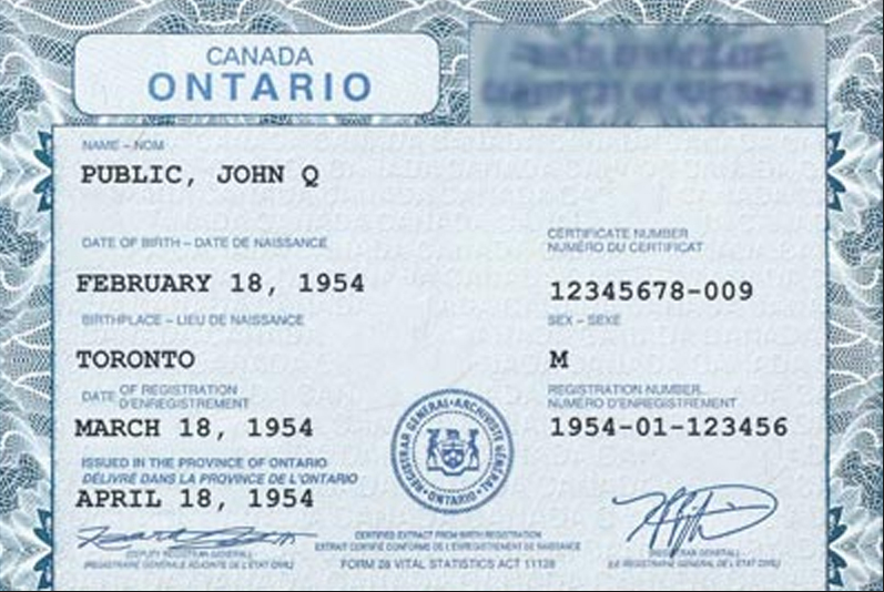 加拿大出生纸海牙认证到国内上户口