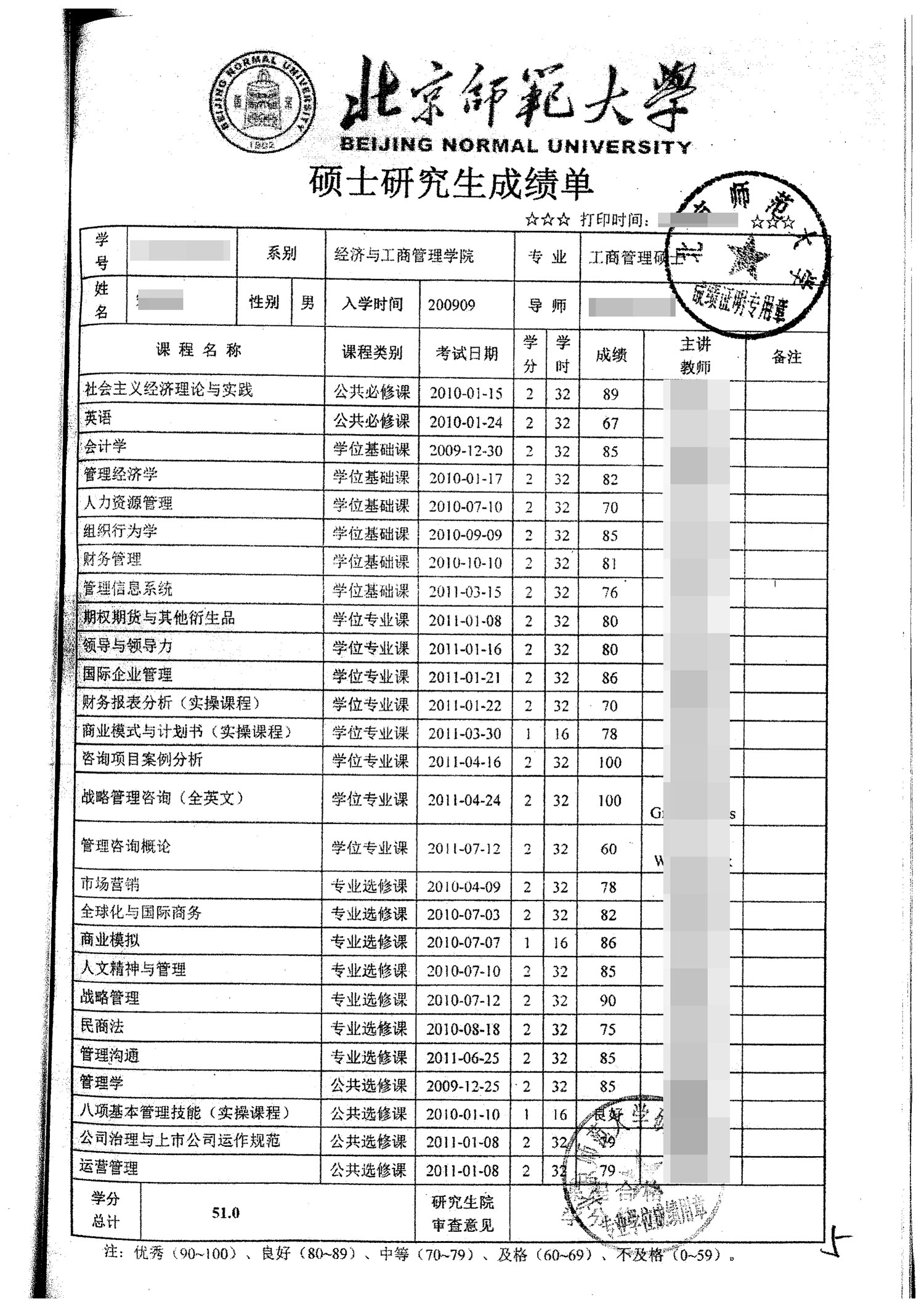 成绩单