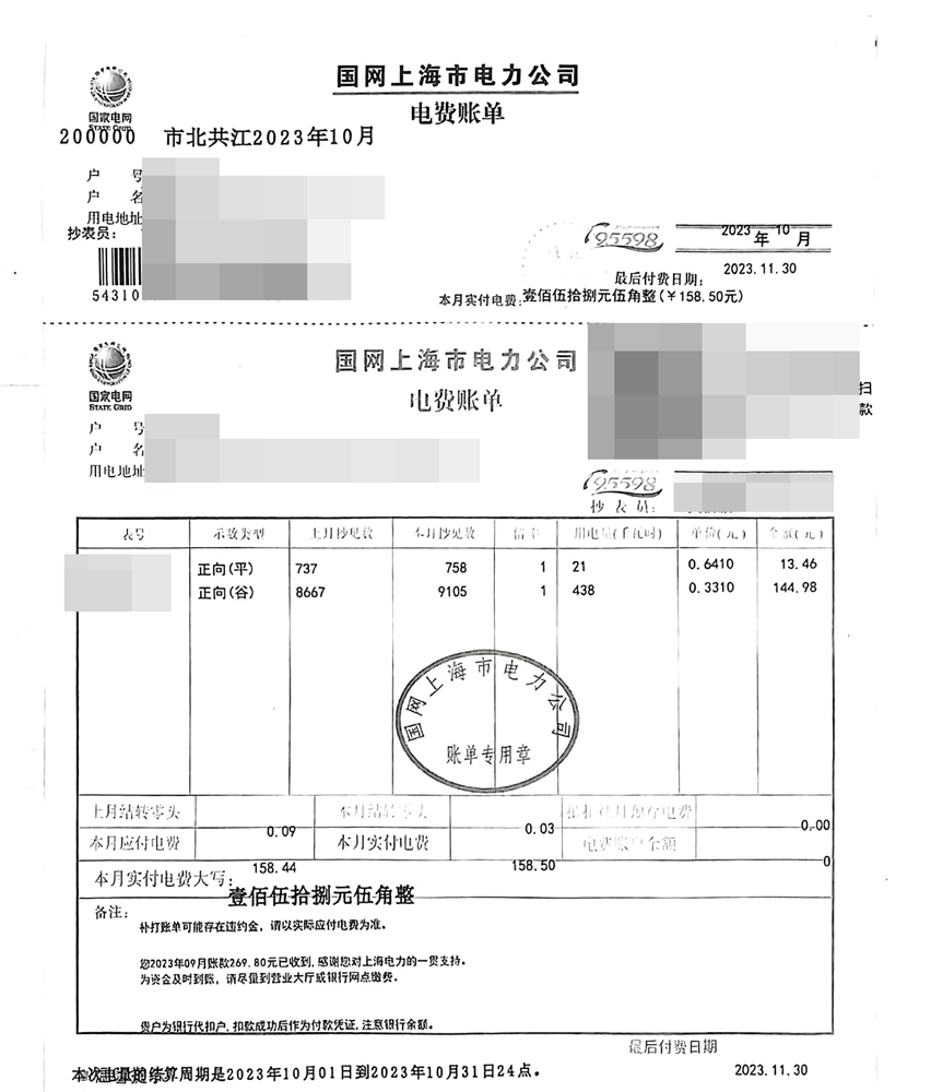 电费账单海牙认证用于荷兰