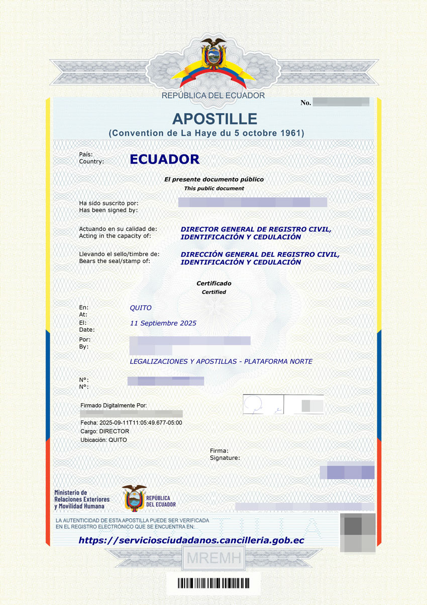 厄瓜多尔海牙认证